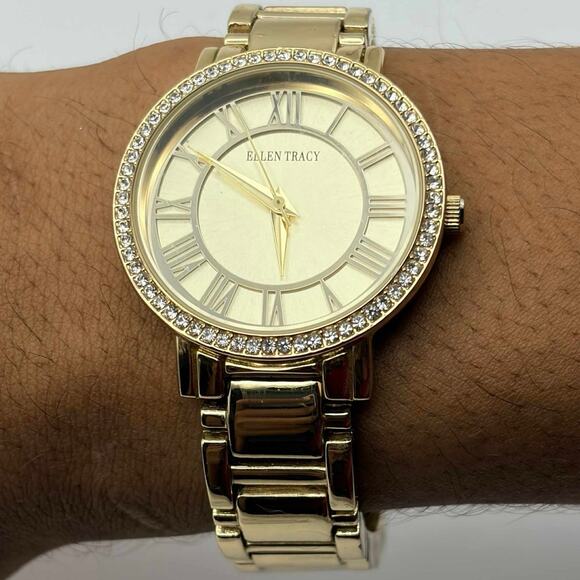 Gold Ellen Tracy Watch - Picture 1 of 3